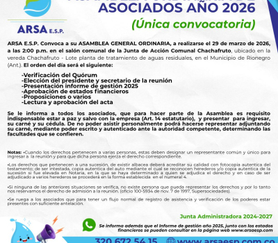 Asamblea ordinaria de Asociados año 2026